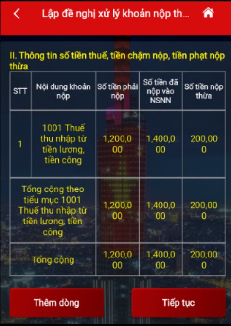 Hoàn thuế TNCN bằng cách sử dụng eTax moblie 