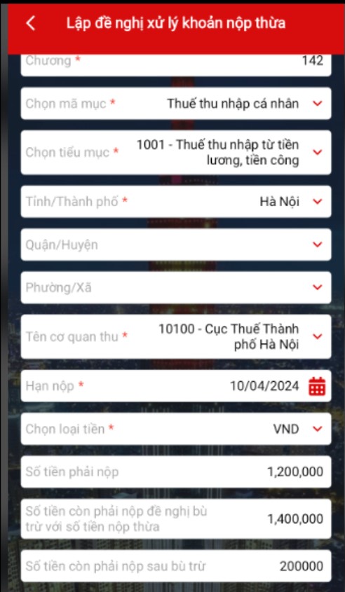 Hoàn thuế TNCN bằng cách sử dụng eTax moblie 