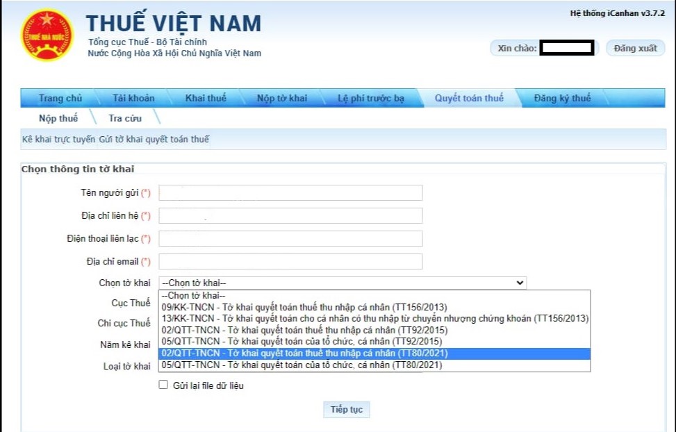 Truy cập công thông tin tổng cục thuế để hoàn thuế